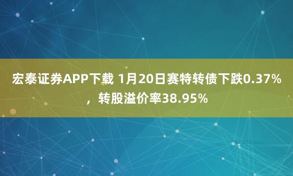 宏泰证券APP下载 1月20日赛特转债下跌0.37%，转股溢价率38.95%