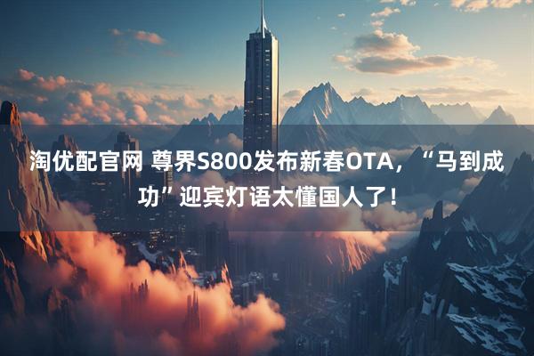 淘优配官网 尊界S800发布新春OTA，“马到成功”迎宾灯语太懂国人了！