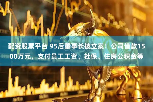 配资股票平台 95后董事长被立案！公司借款1500万元，支付员工工资、社保、住房公积金等